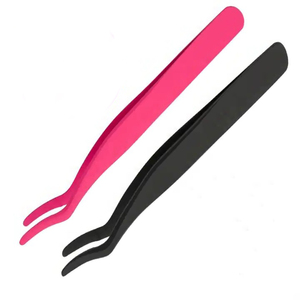 Pinzas aplicadoras de pestañas de buena calidad, etiqueta privada con paquete personalizado de acero inoxidable para uso en belleza - Product Image 4