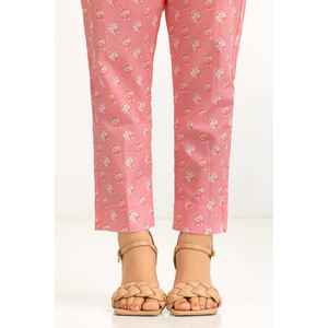 Pantalon décontracté en mousseline imprimée vert gazon pour femme, respirant, taille mi-haute élastique, style cargo, avec motif formel - Product Image 2