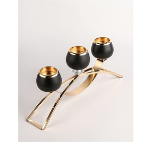 Gran oferta, producto de lujo, Metal, aluminio, decoración del hogar, decoración de boda, candelabros, 3 brazos, acabado dorado para Decoración de mesa - Product Image 4