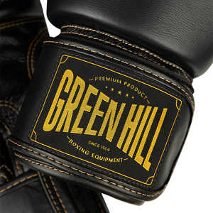 Gants de boxe Thunder-Black en cuir de vachette avec logo personnalisé, lacets et protection du poignet, tailles pour le kickboxing et le MMA - 10oz 12oz 14oz 16oz - Product Image 2