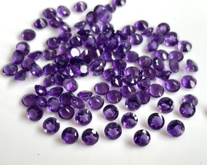 Amatista púrpura natural Corte redondo 1mm Facetado-Amatista suelta Calidad superior - Product Image 5