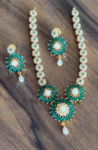 Fournisseur indien plaqué or perlé AD CZ collection de colliers de perles pour filles et femmes ensemble de bijoux de fête de l'usine indienne - Product Image 2