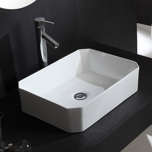 Lavabo Moderno di Design, Lavandino Rettangolare Bianco in Ceramica per Bagno a Prezzo Competitivo - Product Image 1
