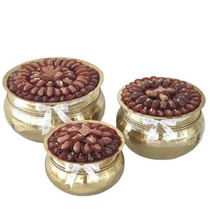 Cuenco para servir Chocolate de gran tamaño, Cuenco para dulces de servir Metal dorado, cuenco decorativo redondo de diseño fantástico para decoración de Ramadán - Product Image 5