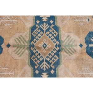 Alfombra Turca Vintage, Alfombra de Lana Azul del Suroeste de 4.2x5.6 pies - Product Image 5