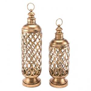 Linterna de latón rústico con aspecto antiguo envejecido para casa de campo cabaña jardín patio trasero fiesta decoración encanto único - Product Image 2