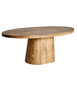 Nueva mesa de comedor ovalada moderna de madera de mango sólido estilo elegante forma ovalada acabado natural sala de estar comedor mesa de comedor para el hogar - Product Image 1