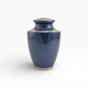 Blue Gradient Cremation Urn with Floral Garden Scene and Hummingbird Artwork for Peaceful <b>Memorial</b> - Product Image 4