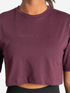 Personalizado de algodón de gran tamaño en blanco liso suelto Crop Top camisetas recortadas de gran tamaño camiseta para las mujeres - Product Image 6