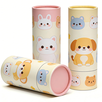 Animaux mignons de dessins animés, tube en papier cylindrique fait main, respectueux de l'environnement |   Boîte cylindrique personnalisée Kawaii pour cadeaux d'enfants et papeterie