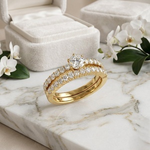 แหวนทรงกลม 0.80CTW - แถวประดับเพชรสองแถว - Product Image 1