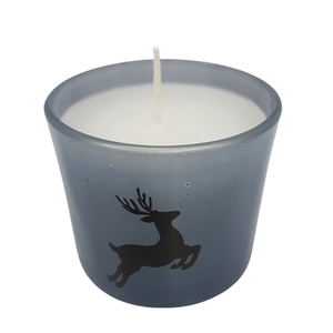 Bougeoir rond moderne en verre avec cire rose fait à la main en métal pour la maison et la décoration de Noël disponible en vrac - Product Image 3