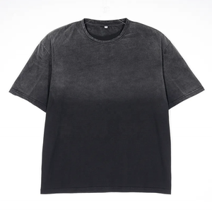 เสื้อยืดคอตตอนย้อมสีแบบแอซิดวอช ระบายอากาศได้ดี ทรงโอเวอร์ไซส์ สำหรับผู้ชาย ผ้าหนา สไตล์วินเทจ ไหล่ตก พิมพ์ลายซิลค์สกรีน ขายส่ง - Product Image 2