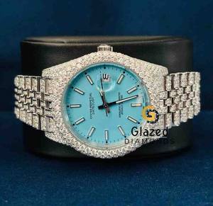 Reloj de Pulsera de Lujo con Diamantes Cultivados en Laboratorio, Corte Brillante Redondo, Estilo Hip Hop, Personalizado, para Hombre - Product Image 3