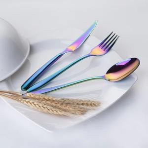 Ensembles de couverts colorés au design unique et exquis moderne personnalisé en gros avec couteau, fourchette et cuillère - Product Image 5