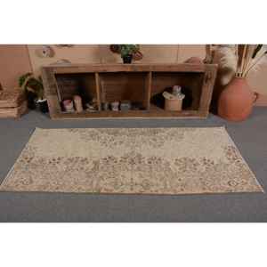 Vintage Large Area 3 X 6.7ft Turkish Rug Beige <b>Brown</b> Classic Rectangle Abstract Pattern <b>Wool</b> Latex for Hallway Room Decor - Product Image 4