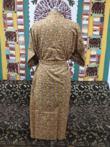 Peignoir Kimono de Luxe Boho à Imprimé Floral Indien, Peignoir 100% Coton, Vêtement de Nuit pour Femme, Hiver, Automne, Eté, Printemps, Unisexe - Product Image 4