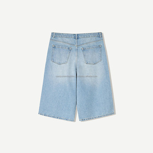 Pantalones cortos de mezclilla de corte recto transpirable para mujer, diseño lavado Sexy personalizable para Primavera/Verano - Product Image 6