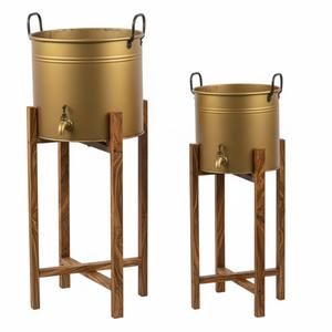 Maceta de Metal con Acabado Antiguo de Cobre de la Mejor Calidad con Soporte Negro, Macetas para Flores de Jardín Interior y Exterior, Decoración Vintage para el Hogar en Oferta - Product Image 2