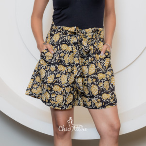 New Elegant Floral Print Women's Summer <b>Shorts</b> Chic Dress with Pocket <b>Belt</b> Loop Quick Dry Breathable Hot <b>Short</b> Ruffle Decoration - Product Image 1