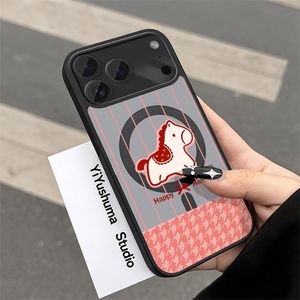 Coque transparente magnétique motif cheval du Nouvel An pour iPhone 17 16 15 14 13 12 Pro Max – Étui de téléphone en PMMA transparent - Product Image 4