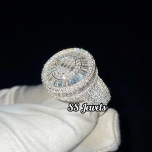 แหวนหมั้นเงิน925ใส่ได้ทั้งชายและหญิงพร้อม VVS Lab ที่เติบโตขึ้นแบบ Baguette ฮิปฮอป Baguette ตัดเพชรออกสำหรับผู้ชายและผู้หญิง - Product Image 5