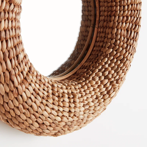 Vietnam New Trend 2026 Farmhouse-Style Sunburst Wooden <b>Wall</b> <b>Mirror</b> Round Handmade Boho Rustic Home Decor for <b>Bedroom</b> Bathroom - Product Image 3