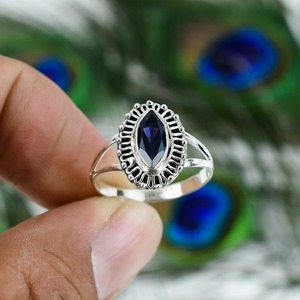 Best Design Classic Lolite Agate Cabochon Women's <b>Ring</b> Handmade 925 Sterling Silver Rhodium Prong Setting Trendy Wedding Fashion - Product Image 5