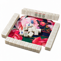 Set Ubin Mahjong Mutiara Gading 160 Buah dengan Ukiran Berlukis dan Ubin Berukuran 36 x 25 x 11 mm untuk Permainan di Rumah dan Klub
