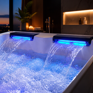 Bain à remous SPA <span class=keywords><strong>portable</strong></span> autoportant pour intérieur, jacuzzi pour adultes avec fonction de massage pour appartement et salle de bain - Product Image 4