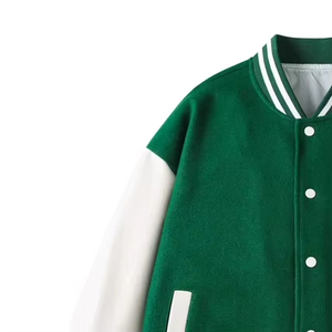 Veste universitaire unisexe personnalisée en gros, en toile, patchwork, broderie sur le devant, décoration, vêtements d'hiver 2026 - Product Image 4
