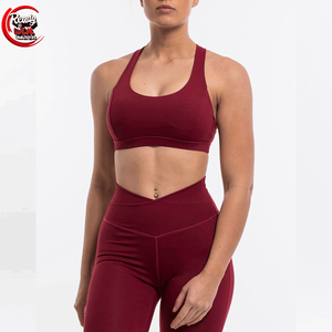 Ropa de gimnasio atlética de 2 piezas de talla grande para mujer, sujetador y pantalones cortos de Yoga con patrón sólido con decoración de cinturón, conjuntos de entrenamiento de Yoga - Product Image 4