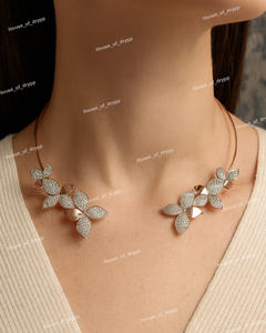 สร้อยคอชิคเก๋ประดับดอกไม้เงินแท้ชุบโรเดียมทรงฮิปฮอป ประดับเพชรโมอิสซาไนต์ทรงกลมเจียระไนแบบปาเว่ เหมาะสำหรับงานปาร์ตี้ - Product Image 2