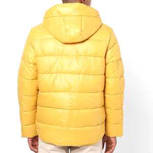 2024 Winter Casual Men's Puffer Jacket High Quality Canvas Customizable Logo Solid Color Zip-Front High-Neck Thick Stand Hood - Product Image 3