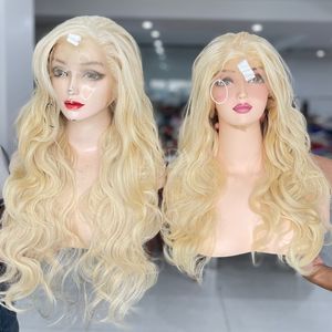 Peluca de cabello humano vietnamita 100% de la más alta calidad, pelucas delanteras de encaje de Color Rubio ondulado, grado de cabello virgen - Product Image 5