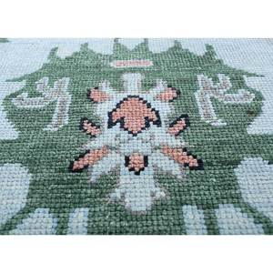 Alfombra de Lana Anudada a Mano Cyanna Azul, Alfombra Rectangular Floral para Decoración de Sala de Estar, Modelo PKWL-958 - Product Image 3