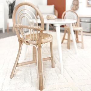 Rattan kid chair seat with removable <b>cushion</b> cane children dining chairs different shapes & sizes - Product Image 4