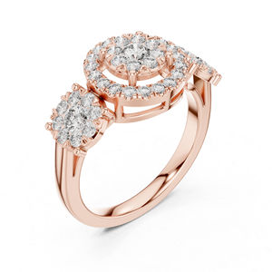 Anillo de Diamantes Cultivados en Laboratorio de Oro Amarillo de 14K para Mujer |   Ropa de Lujo para Compromiso y Boda, para Uso Diario |   Bañado en Oro - Product Image 4