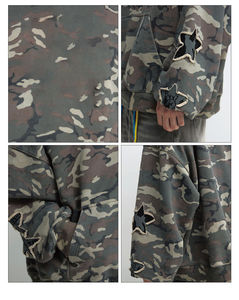 Fabricants de vêtements personnalisés OEM Streetwear vintage 100% sweat à capuche camouflage brodé de haute qualité pour hommes - Product Image 5