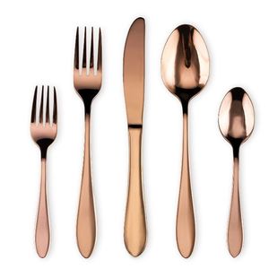 Ensemble de couverts en argent rose de luxe 5 pièces, cuillère, fourchette, couteau, acier inoxydable, ensemble de couverts pour mariage, événement, ensemble de couverts festif - Product Image 5