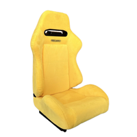 Accessoires de voiture de luxe Sièges baquets universels avec double curseurs Siège de course jaune Siège de course Sim en cuir suédé