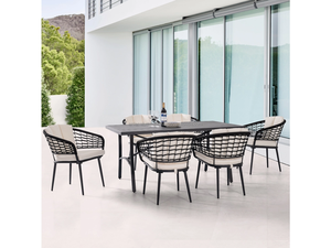 Juego de Mesa de Comedor de Hierro Fundido Resistente y Moderno, Sillas de Jardín Cómodas para Parque, Apartamento, Villa, Hotel - Product Image 4