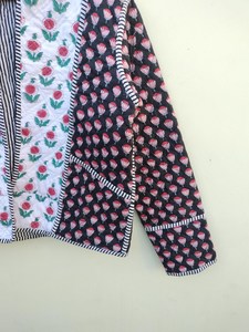 Veste matelassée en coton pour femmes de style vintage fait à la main imprimé Boho design ouvert avec passepoil hiver vêtements d'extérieur décontractés cadeau pour elle - Product Image 2