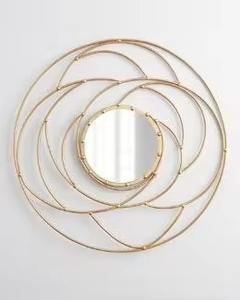 New Design Wall <b>Mirror</b> <b>Gold</b> Plated <b>Frame</b> Latest Design for Home Decoration New Metal Wall <b>Mirror</b> Decorative Usage Item - Product Image 2