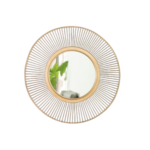 Espejo moderno de pared de hierro y metal con forma de hojas, accesorios de decoración de boda para el hogar de calidad de lujo, forma personalizada hecha a mano en venta - Product Image 4