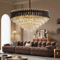 Vente chaude Lustre rond en cristal de luxe Nouveau luminaire pour la maison Lustre pour salon