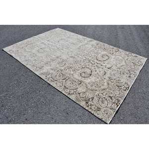 Alfombra Vintage de Lana Turca para Pasillo y Habitación de Látex, Diseño Rectangular de Gran Área, Estilo Clásico, Beige, Marrón, 6.5ft X 9.6ft - Product Image 2