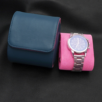 Étui de voyage haut de gamme personnalisé pour montre, coque extérieure en cuir véritable et intérieur en daim doux, boîte de rangement portable pour une seule montre