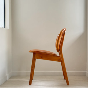 เก้าอี้รับประทานอาหารหวายด้านหลังแบบเรียบง่ายทำด้วยมือไม้สักเนื้อแข็งสำหรับเฟอร์นิเจอร์บ้านสำหรับคาเฟ่เลานจ์โรงแรมร้านอาหาร - Product Image 3