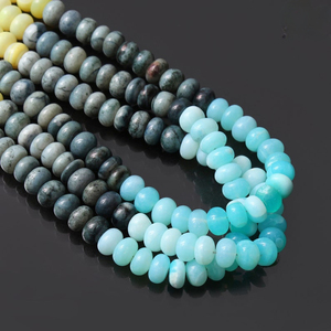 Cuentas de ópalo de caramelo multicolor Natural, cuentas de Rondelle lisas de ópalo de 8mm para la fabricación de joyas a precio de fabricante, piedras preciosas sueltas de 16" - Product Image 3